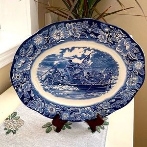 Staffordshire Liberty Blue Meat Platter 14” Mint Condition